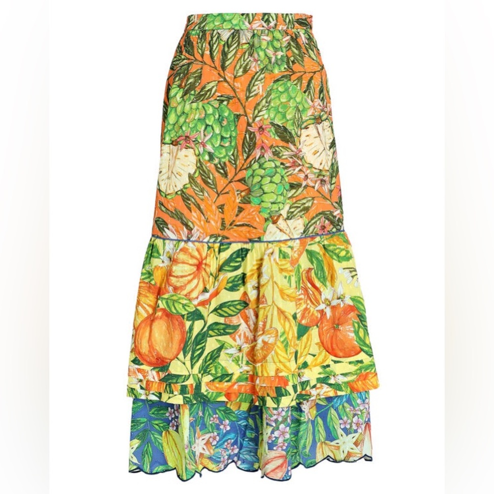 FARM Rio Caipirinha Tiered Cotton Midi Skirt Small
Style Number: 300657 - Picture 6 of 12